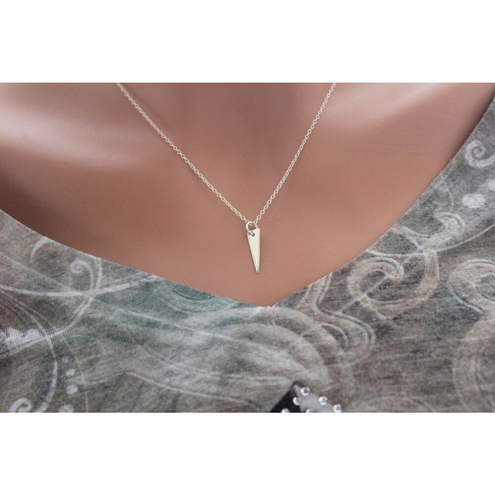 Sterling Silver Triangle Dangle Charm Necklace, T… - image 2